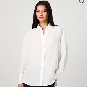 French Connection French Connection Birdie linen boyfriend shirt White XL NWT
